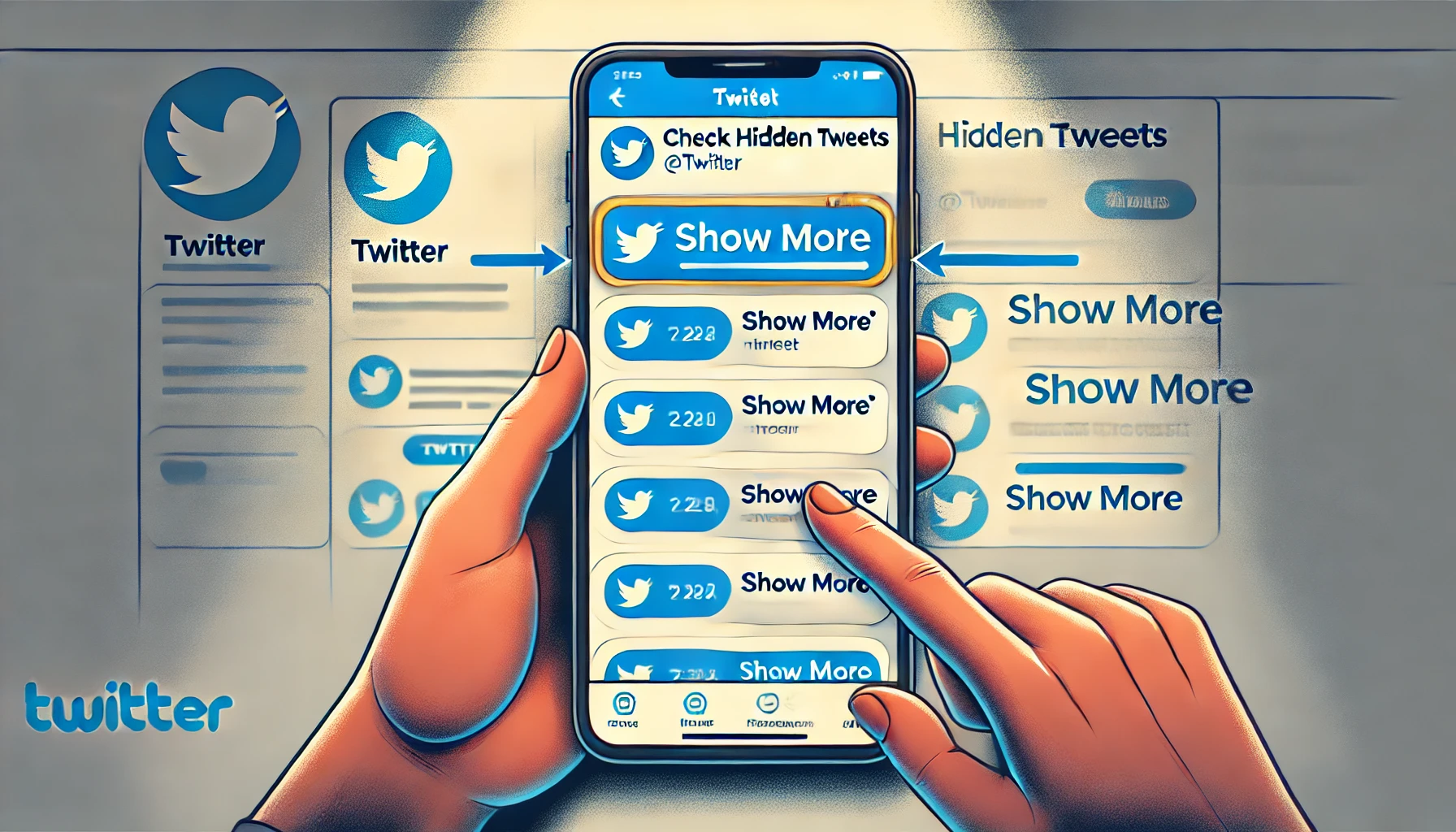 how to check hidden on twitter